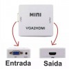 Conversor vga para hdmi + entrada de áudio p2 VGA2HDMI